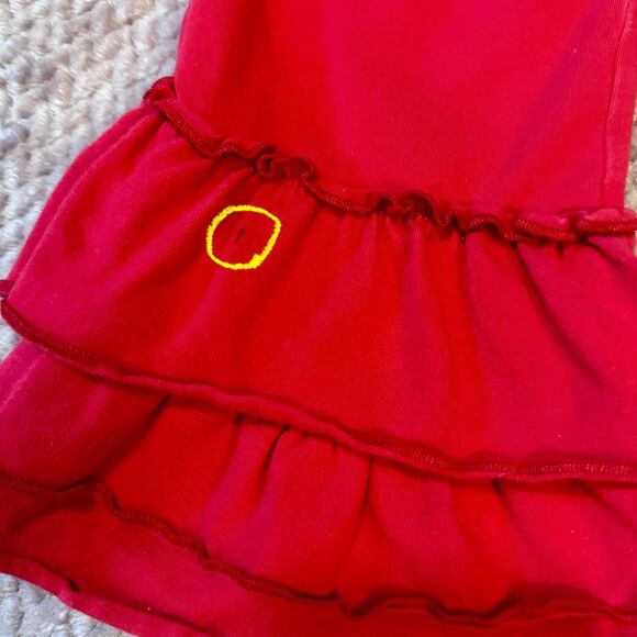 Girl’s Red Ruffle Pants Size 7 - Picture 2 of 8